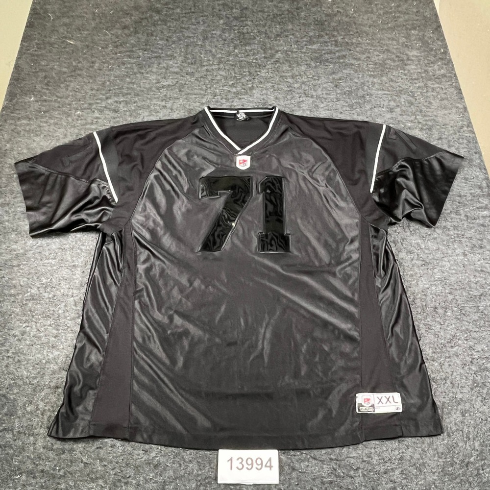 Vintage Starter Jersey Mens 2XL Black Logo V Neck #71 Short Sleeves Activewear